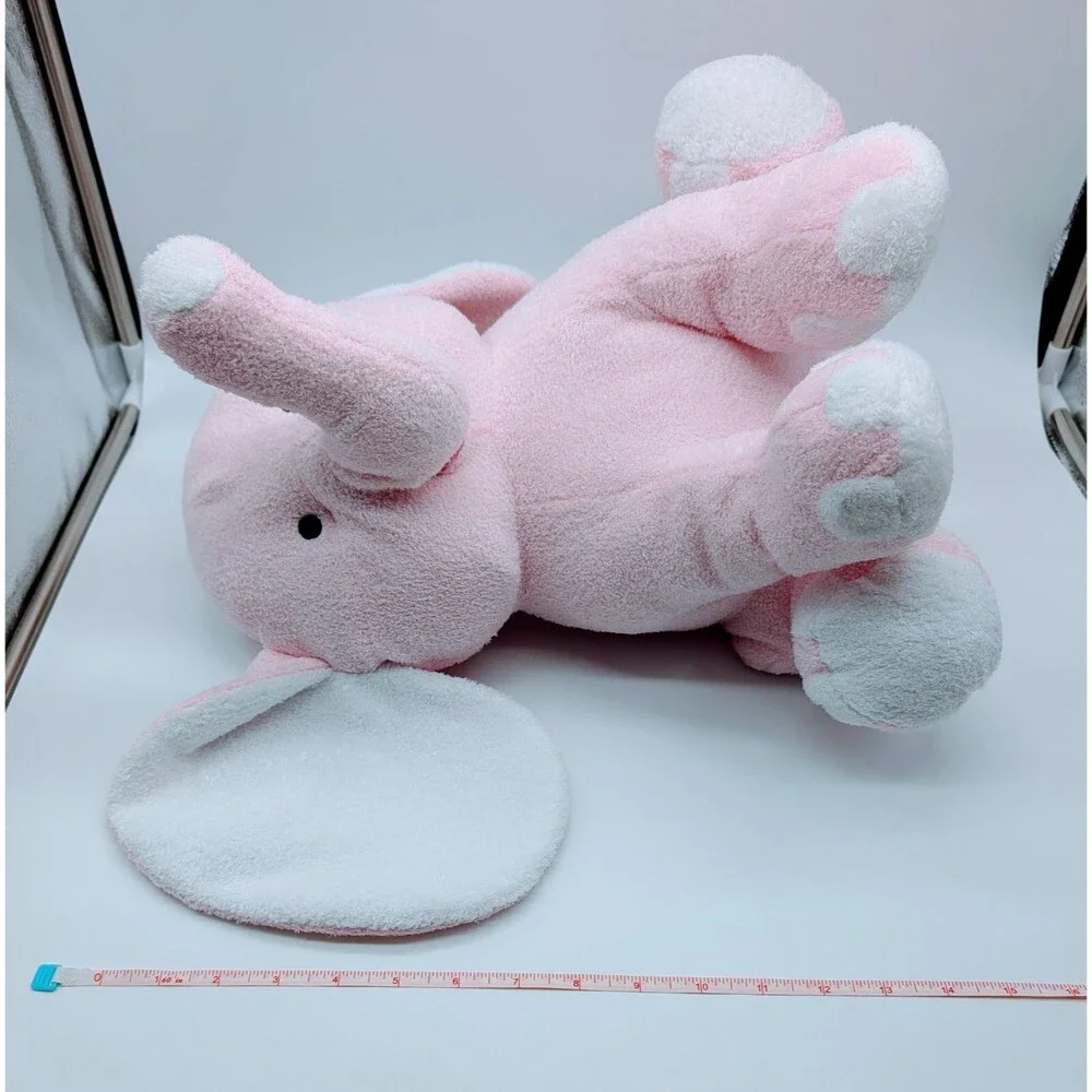 Pink Plush Terry Cloth Elephant Stuffed Animal 15” Girl Burton + Burton